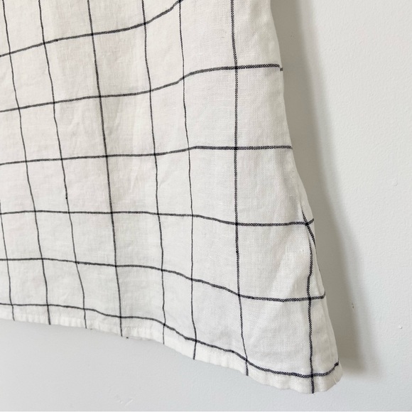 SOLD Not Perfect Linen V Neck Large Check Print Tank size S/M - Picture 7 of 11